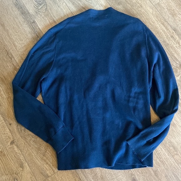 Perry Ellis Mens Cardigan Sweater Navy Blue & tan size XL. Academia preppy basic - Picture 4 of 4
